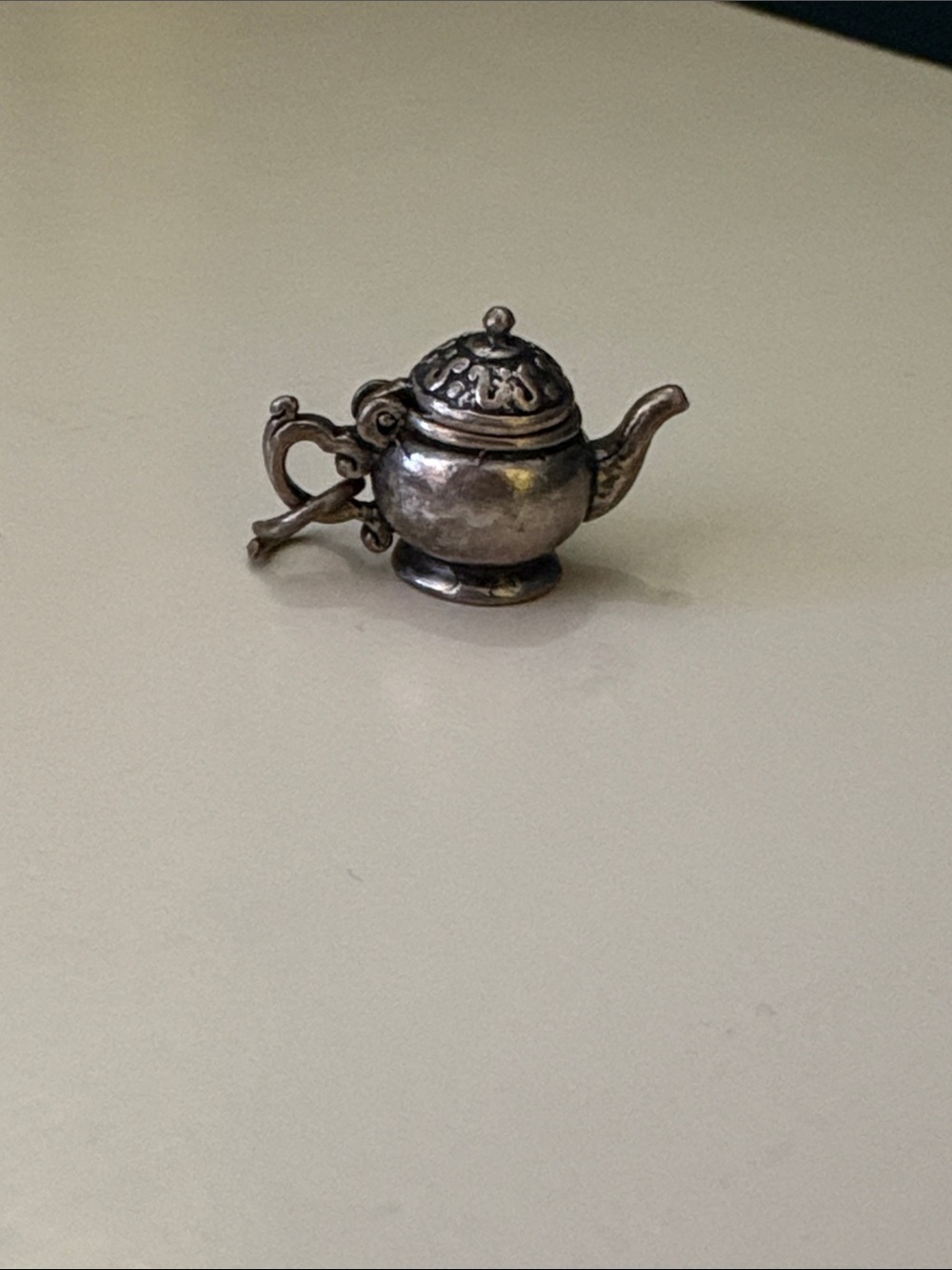 Vintage Unmarked Silver Tiny Teapot Charm